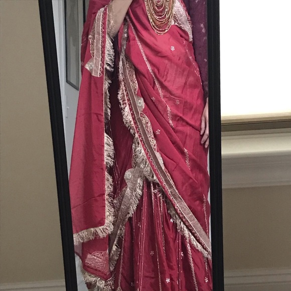 3 Pieces Pure Silk Indian Lengha Set - Picture 7 of 7